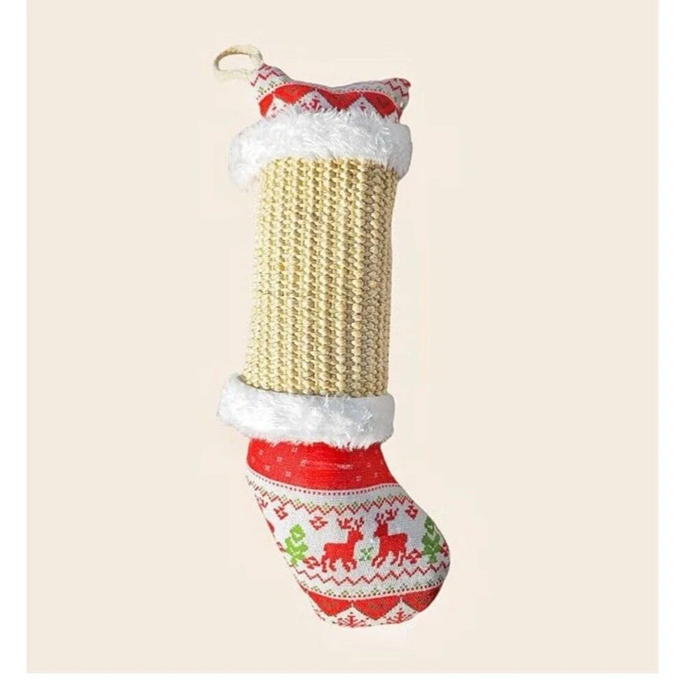 FuneeTop Interactive Cat Kicker Toy for Indoor Cat, Stocking Shape 12'' Long